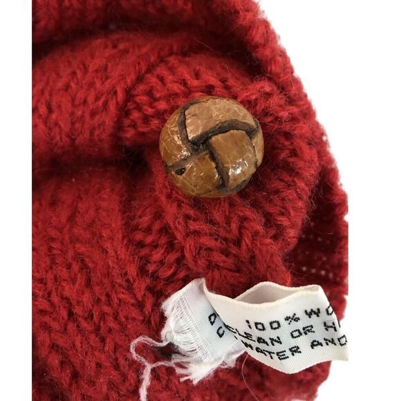 Women’s Size 34 Aston Red Wool Vest Cropped Knit Cottagecore Fisherman - Picture 5 of 5